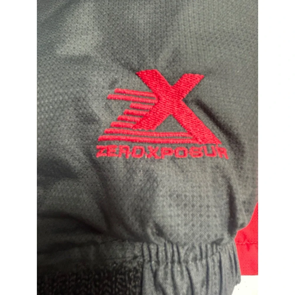 ZeroXposur Boys Red Black Geometric Hooded Ski Jacket Size 10/12 L52028S